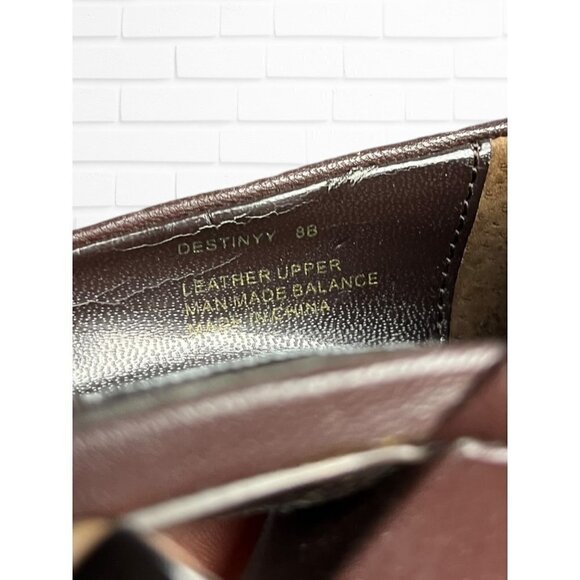 Steve Madden Women's Size 8 Destiny Heel Brown Leather Open Toe Twist Front - Picture 5 of 15